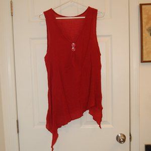 NO NAME TAG  Rust Colored Flowy Sleeveless Shirt